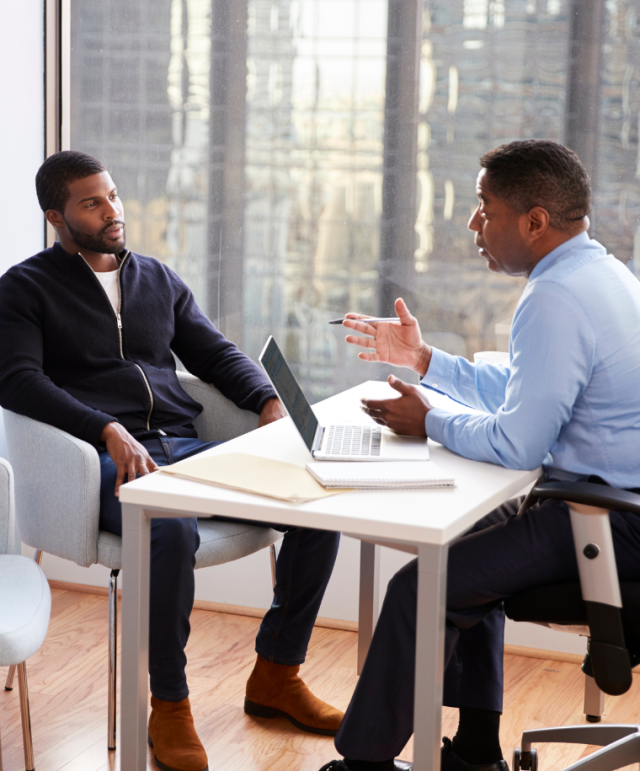 Financial Advisor and Client